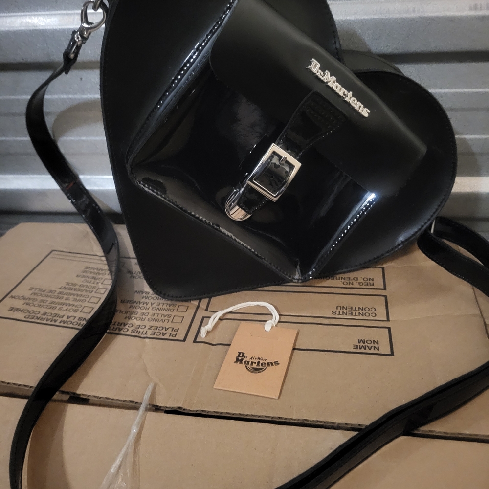 Dr. Martens Black Crossbody Bag with Silver Buckle